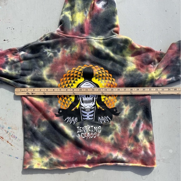 Women's Lurking Class Hoodie Multicolor Spell-Out S Streetwear CROPPED Tie Dyed - Picture 13 of 16
